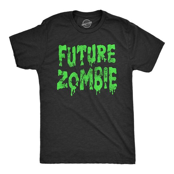 Mens Future Zombie T Shirt Funny Spooky Slimey Undead Zombies Tee for Guys - Picture 1 of 4
